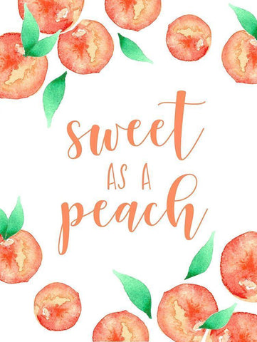 Sweet as a Peach White Modern Wood Framed Art Print with Double Matting by Tyndall, Elizabeth