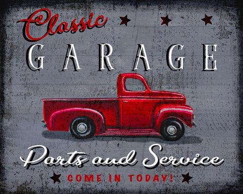 Classic Garage White Modern Wood Framed Art Print with Double Matting by Tyndall, Elizabeth