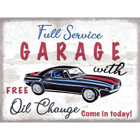 Full Service Garage White Modern Wood Framed Art Print by Tyndall, Elizabeth