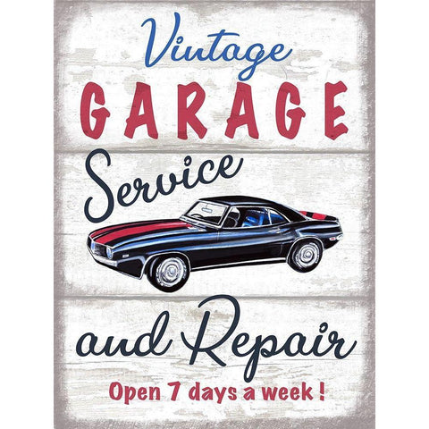 Vintage Garage White Modern Wood Framed Art Print by Tyndall, Elizabeth