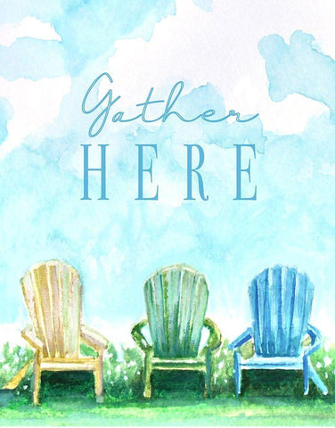 Gather Here White Modern Wood Framed Art Print with Double Matting by Tyndall, Elizabeth