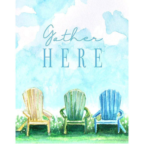 Gather Here White Modern Wood Framed Art Print by Tyndall, Elizabeth