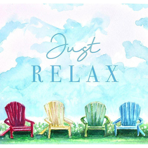 Just Relax White Modern Wood Framed Art Print by Tyndall, Elizabeth