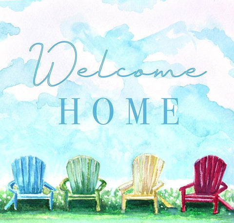 Welcome Home White Modern Wood Framed Art Print with Double Matting by Tyndall, Elizabeth