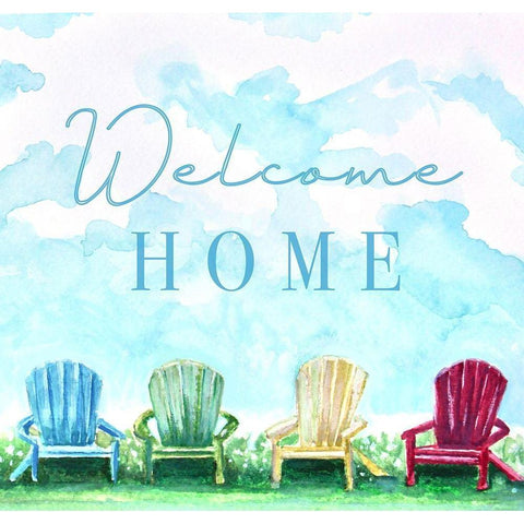 Welcome Home White Modern Wood Framed Art Print by Tyndall, Elizabeth