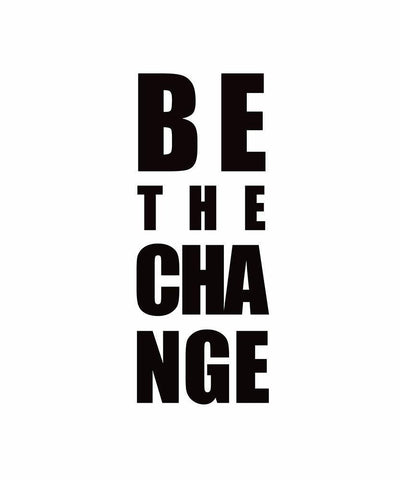 Be the Change White Modern Wood Framed Art Print with Double Matting by Tyndall, Elizabeth