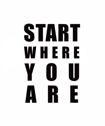 Start Where You Are Black Ornate Wood Framed Art Print with Double Matting by Tyndall, Elizabeth
