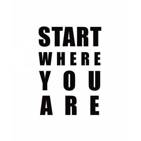 Start Where You Are Black Modern Wood Framed Art Print by Tyndall, Elizabeth