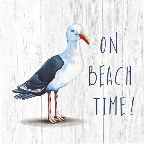 On Beach Time White Modern Wood Framed Art Print by Tyndall, Elizabeth