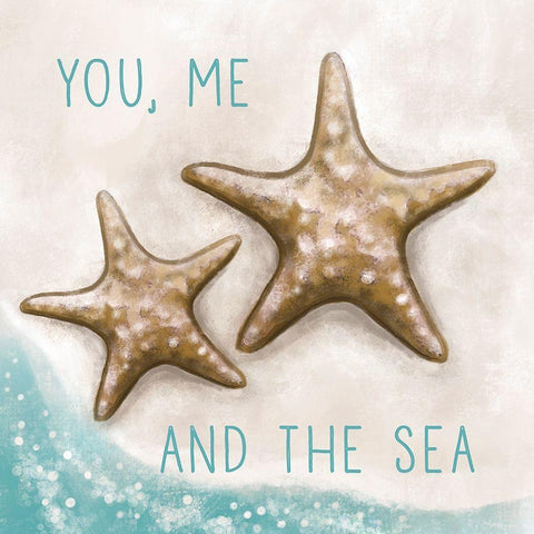 You, Me and the Sea White Modern Wood Framed Art Print with Double Matting by Tyndall, Elizabeth