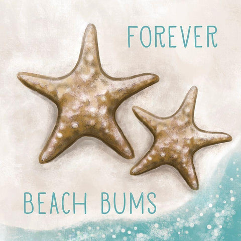 Forever Beach Bums White Modern Wood Framed Art Print with Double Matting by Tyndall, Elizabeth