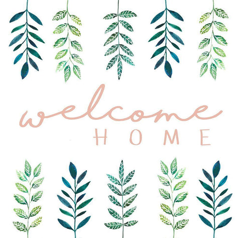 Welcome Home White Modern Wood Framed Art Print with Double Matting by Tyndall, Elizabeth