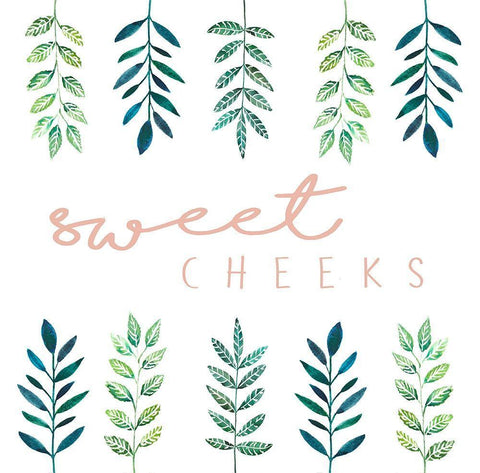 Sweet Cheeks White Modern Wood Framed Art Print with Double Matting by Tyndall, Elizabeth