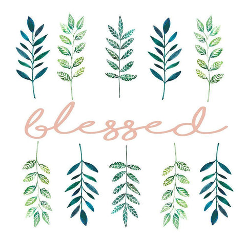 Blessed White Modern Wood Framed Art Print with Double Matting by Tyndall, Elizabeth