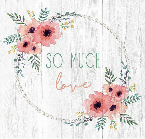 So Much Love White Modern Wood Framed Art Print with Double Matting by Tyndall, Elizabeth