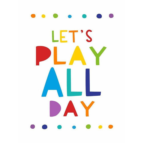 Lets Play All Day Black Modern Wood Framed Art Print with Double Matting by Tyndall, Elizabeth