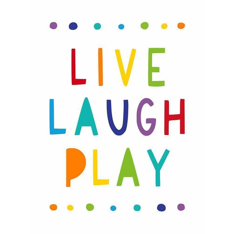 Live, Laugh, Play Black Modern Wood Framed Art Print with Double Matting by Tyndall, Elizabeth