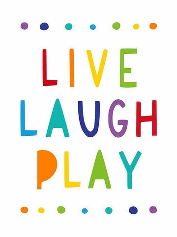 Live, Laugh, Play Black Ornate Wood Framed Art Print with Double Matting by Tyndall, Elizabeth