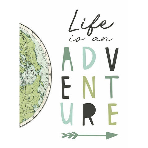 Life is an Adventure Black Modern Wood Framed Art Print with Double Matting by Tyndall, Elizabeth