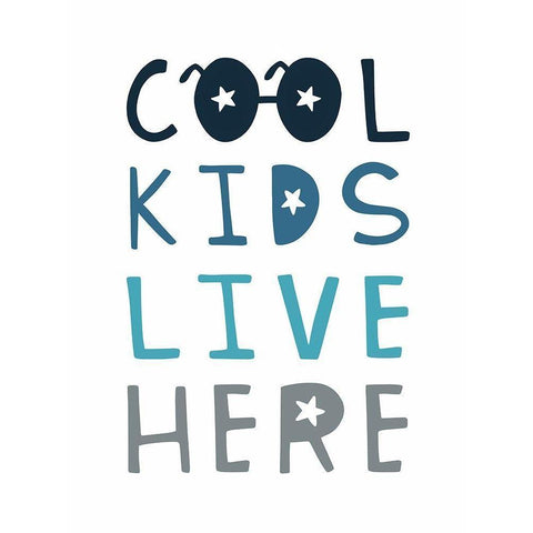 Cool Kids Live Here White Modern Wood Framed Art Print by Tyndall, Elizabeth