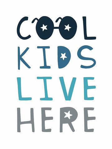 Cool Kids Live Here White Modern Wood Framed Art Print with Double Matting by Tyndall, Elizabeth