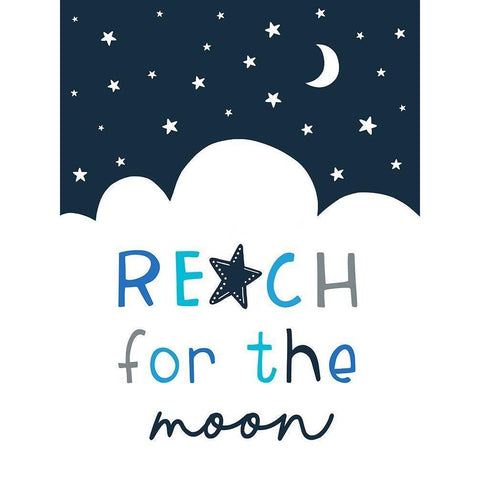 Reach for the Moon Gold Ornate Wood Framed Art Print with Double Matting by Tyndall, Elizabeth