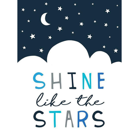 Shine Like the Stars Black Modern Wood Framed Art Print with Double Matting by Tyndall, Elizabeth