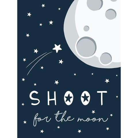 Shoot for the Moon Black Modern Wood Framed Art Print with Double Matting by Tyndall, Elizabeth