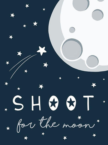 Shoot for the Moon White Modern Wood Framed Art Print with Double Matting by Tyndall, Elizabeth