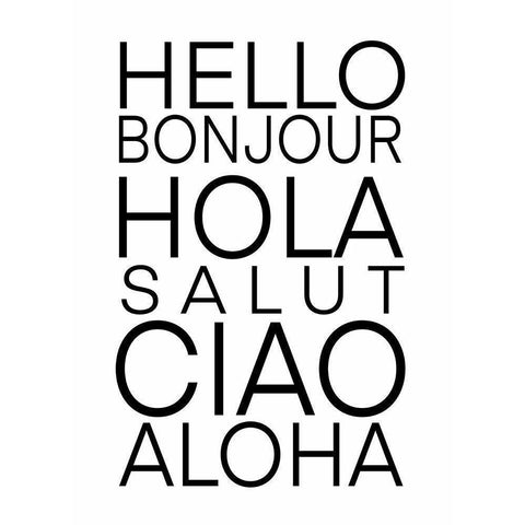 Hello Language  White Modern Wood Framed Art Print by Tyndall, Elizabeth