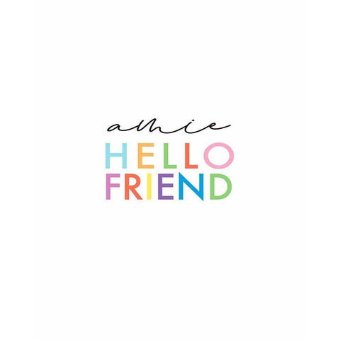 Hello Friend Black Modern Wood Framed Art Print by Tyndall, Elizabeth