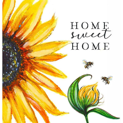 Home Sweet Home Sunflower Gold Ornate Wood Framed Art Print with Double Matting by Tyndall, Elizabeth