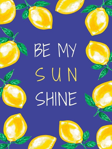 Be My Sunshine White Modern Wood Framed Art Print with Double Matting by Tyndall, Elizabeth