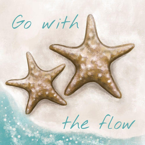 Go with the Flow White Modern Wood Framed Art Print with Double Matting by Tyndall, Elizabeth