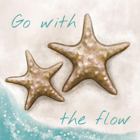 Go with the Flow Gold Ornate Wood Framed Art Print with Double Matting by Tyndall, Elizabeth