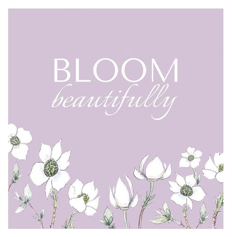 Bloom Beautifully White Modern Wood Framed Art Print with Double Matting by Tyndall, Elizabeth