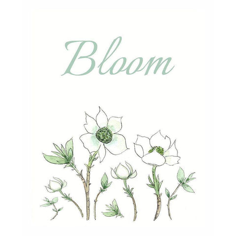 Bloom  White Modern Wood Framed Art Print by Tyndall, Elizabeth