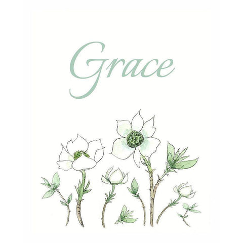 Grace White Modern Wood Framed Art Print by Tyndall, Elizabeth