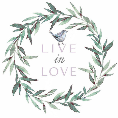 Live in Love White Modern Wood Framed Art Print by Tyndall, Elizabeth