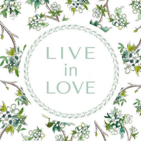 Live in Love White Modern Wood Framed Art Print by Tyndall, Elizabeth