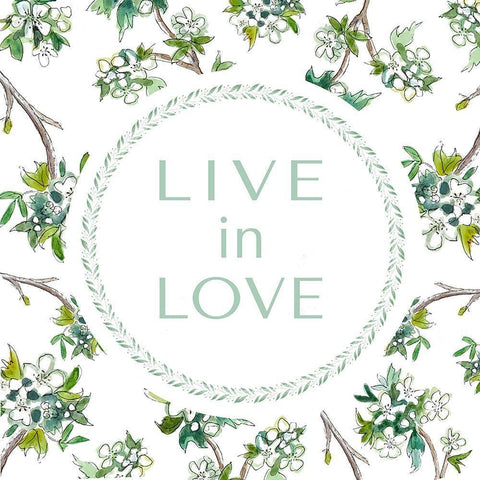 Live in Love White Modern Wood Framed Art Print with Double Matting by Tyndall, Elizabeth