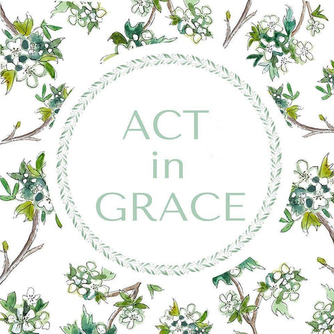 Act in Grace Black Modern Wood Framed Art Print with Double Matting by Tyndall, Elizabeth