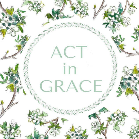 Act in Grace White Modern Wood Framed Art Print with Double Matting by Tyndall, Elizabeth