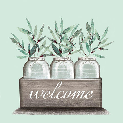 Welcome Black Modern Wood Framed Art Print by Tyndall, Elizabeth