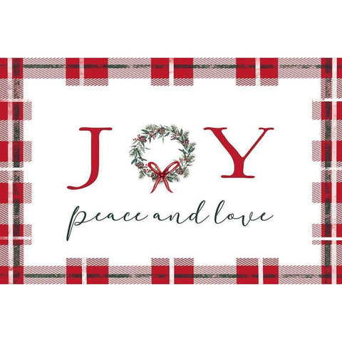 Joy-Peace and Love Black Modern Wood Framed Art Print with Double Matting by Tyndall, Elizabeth