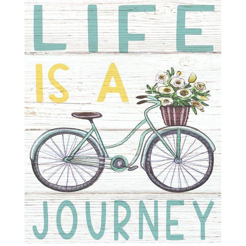 Life is a Journey Black Modern Wood Framed Art Print with Double Matting by Tyndall, Elizabeth