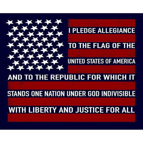 Pledge Allegiance Gold Ornate Wood Framed Art Print with Double Matting by Tyndall, Elizabeth