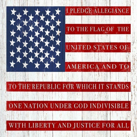 Pledge Allegiance Black Ornate Wood Framed Art Print with Double Matting by Tyndall, Elizabeth