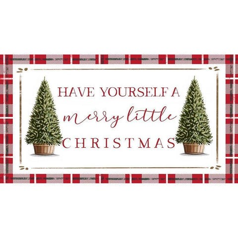 Merry Little Christmas White Modern Wood Framed Art Print by Tyndall, Elizabeth