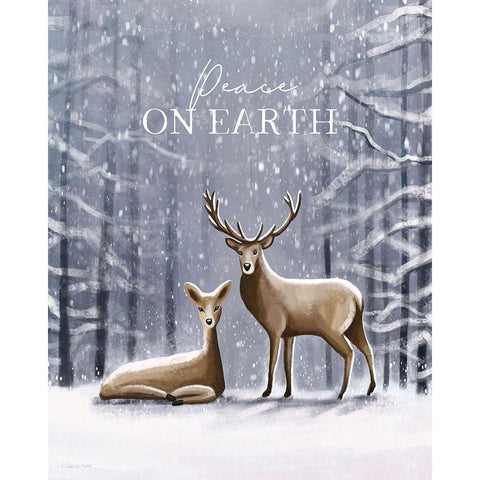 Peace on Earth White Modern Wood Framed Art Print by Tyndall, Elizabeth